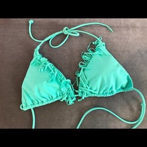 Victoria’s Secret seafoam green fringe bikini L